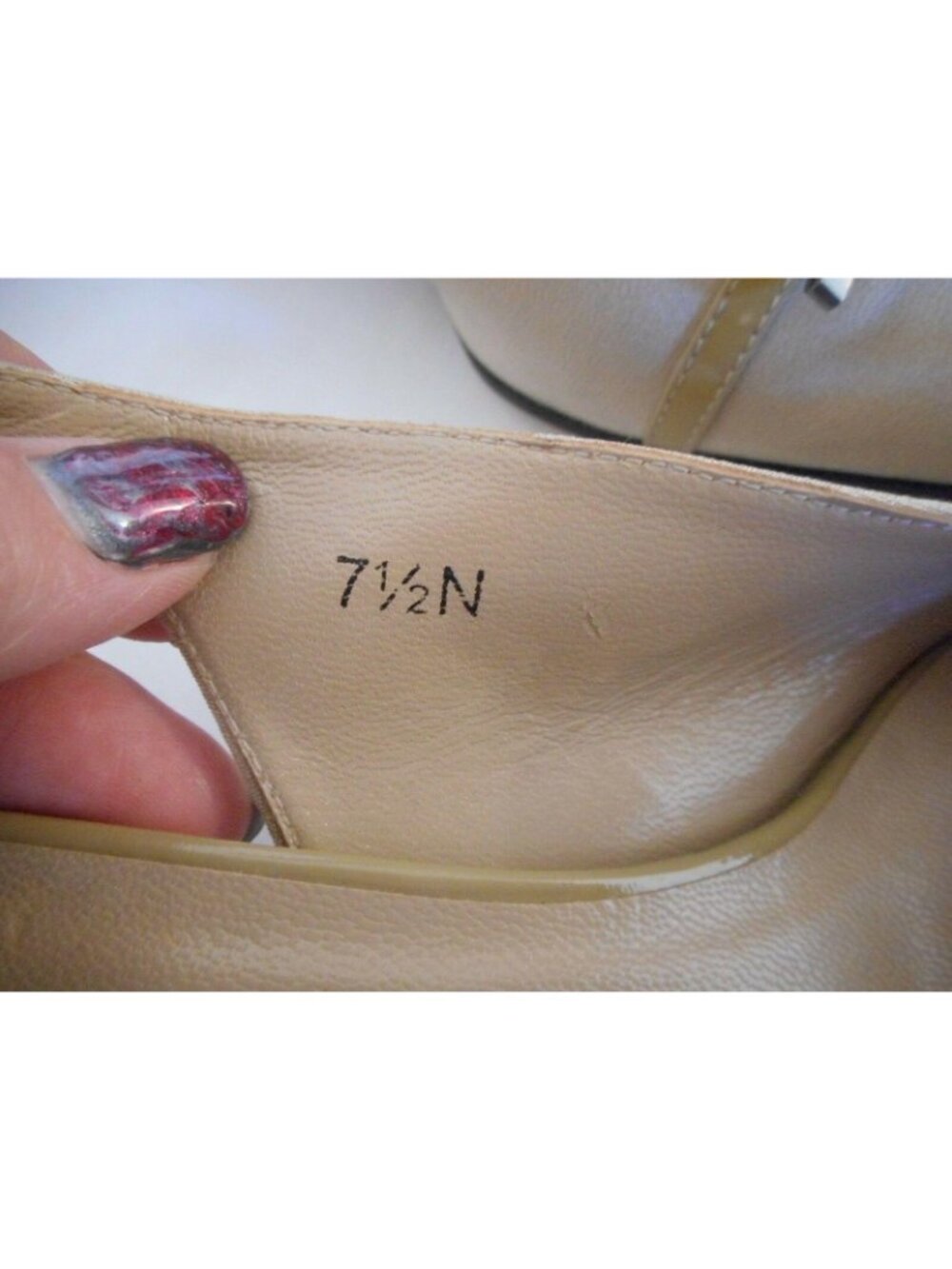 VANELi VAN ELi 7.5 N narrow Beige Womens 2 inch heel buckle sling back Shoes - Picture 7 of 12